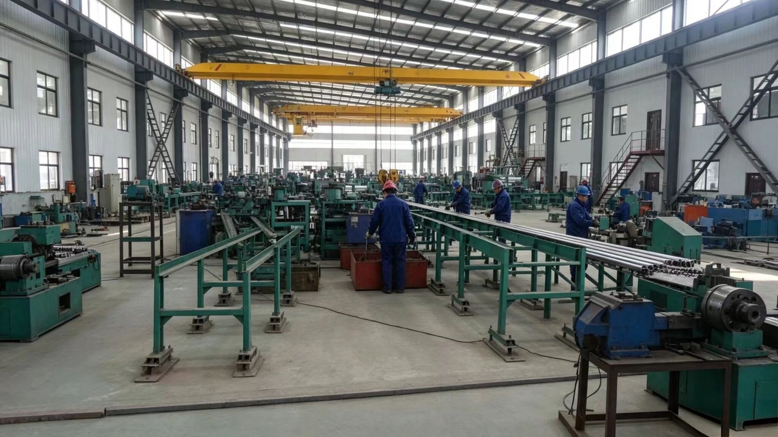 Metal processing workshop of Sunto Machinery, professional production line for tractor metal frames and accessories