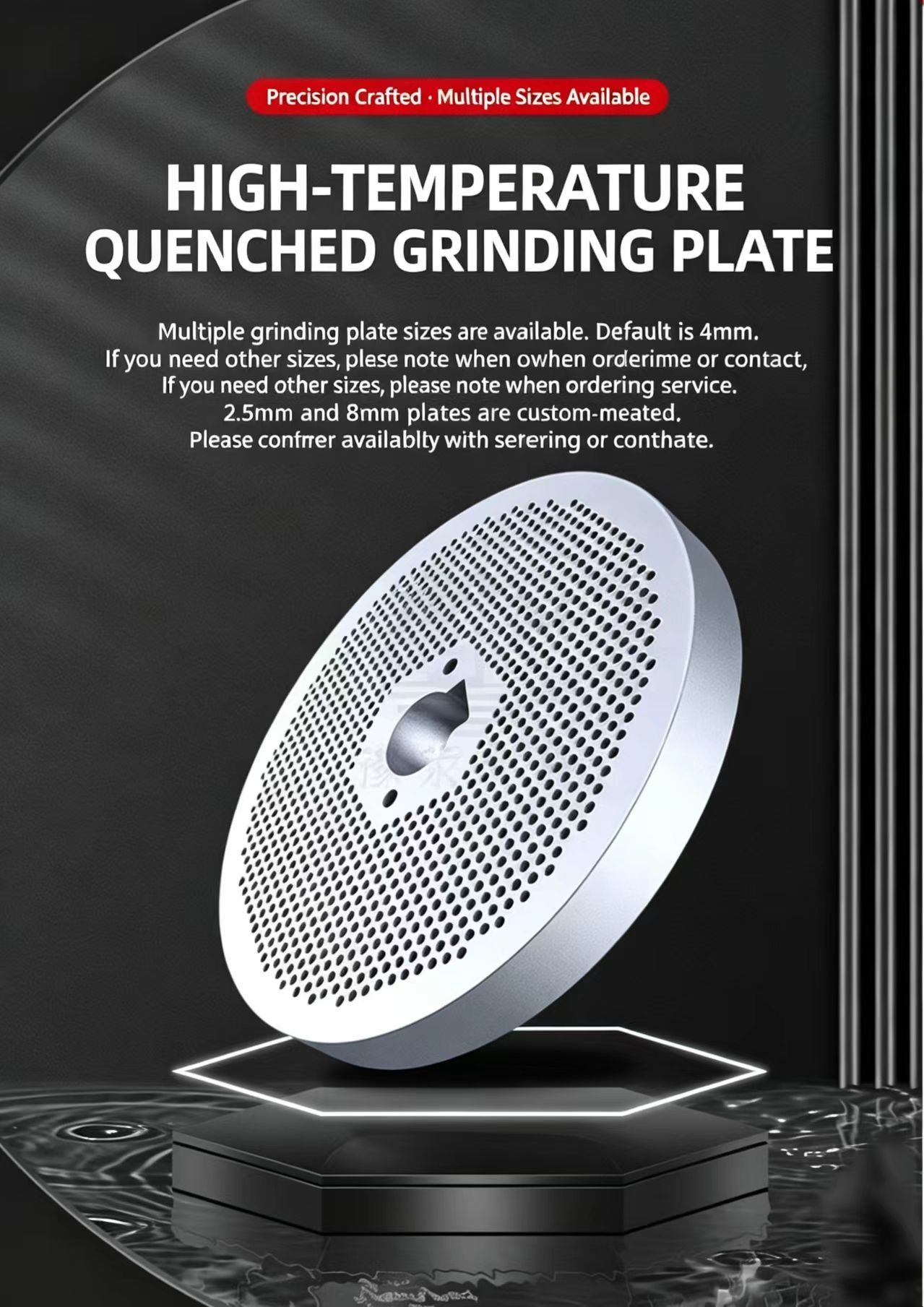 Sunto feed pellet machine high-temperature quenched flat grinding plate with 4mm default holes and custom 2.5mm and 8mm options