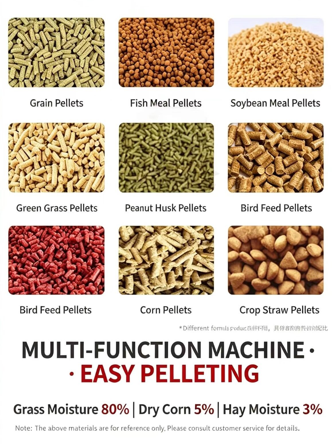 Sunto feed pellet machine finished animal feed pellets showing uniform size, smooth surface and high density