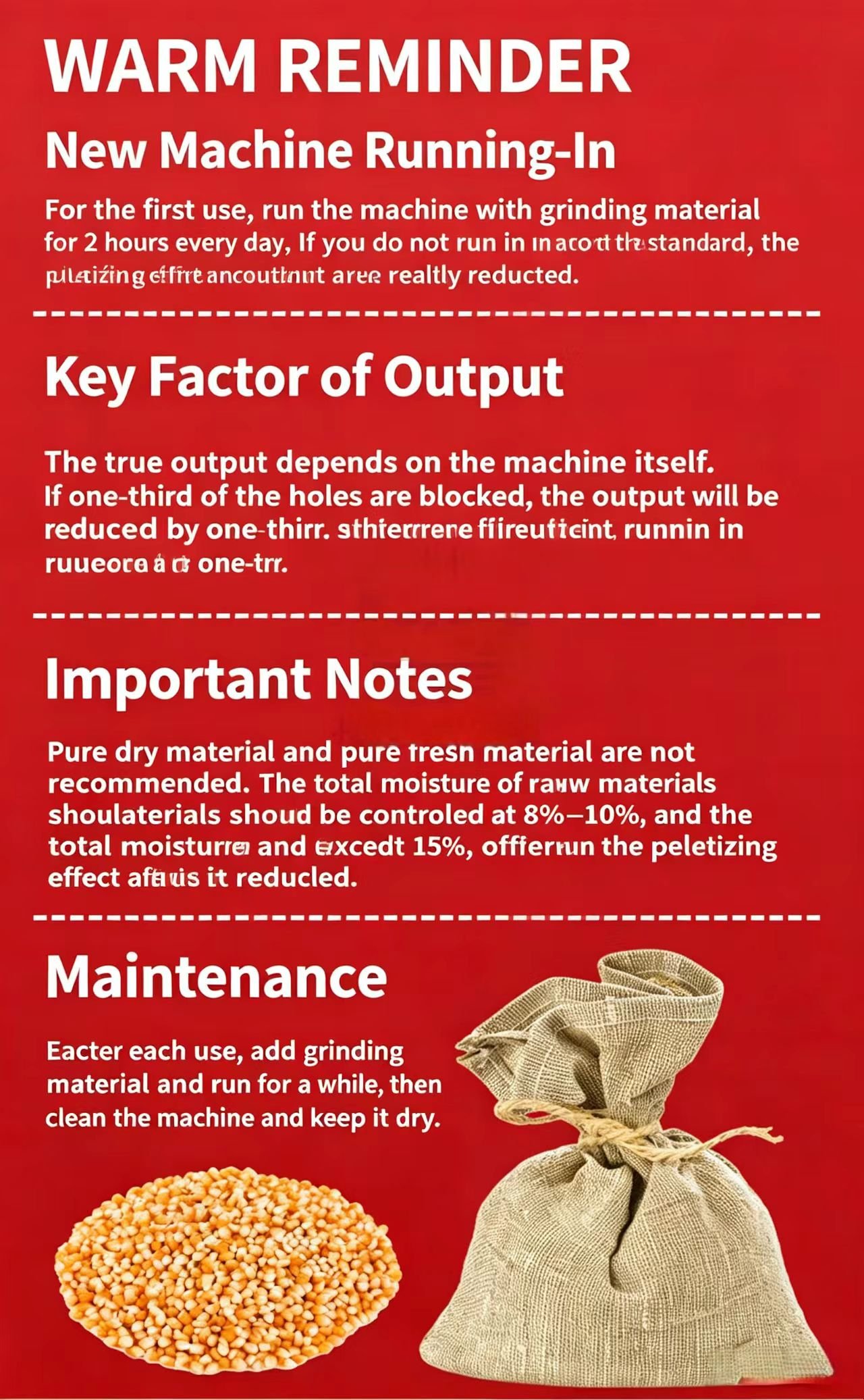 Sunto feed pellet machine daily maintenance: cleaning die face, lubricating bearings and checking roller gap