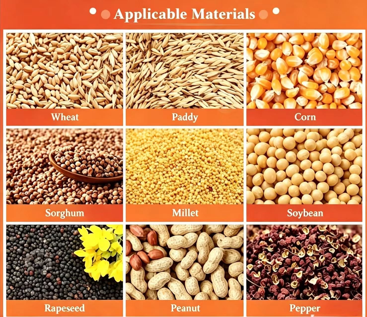 Sunto mobile grain dryer applicable crops wheat paddy corn sorghum millet soybean rapeseed peanut pepper