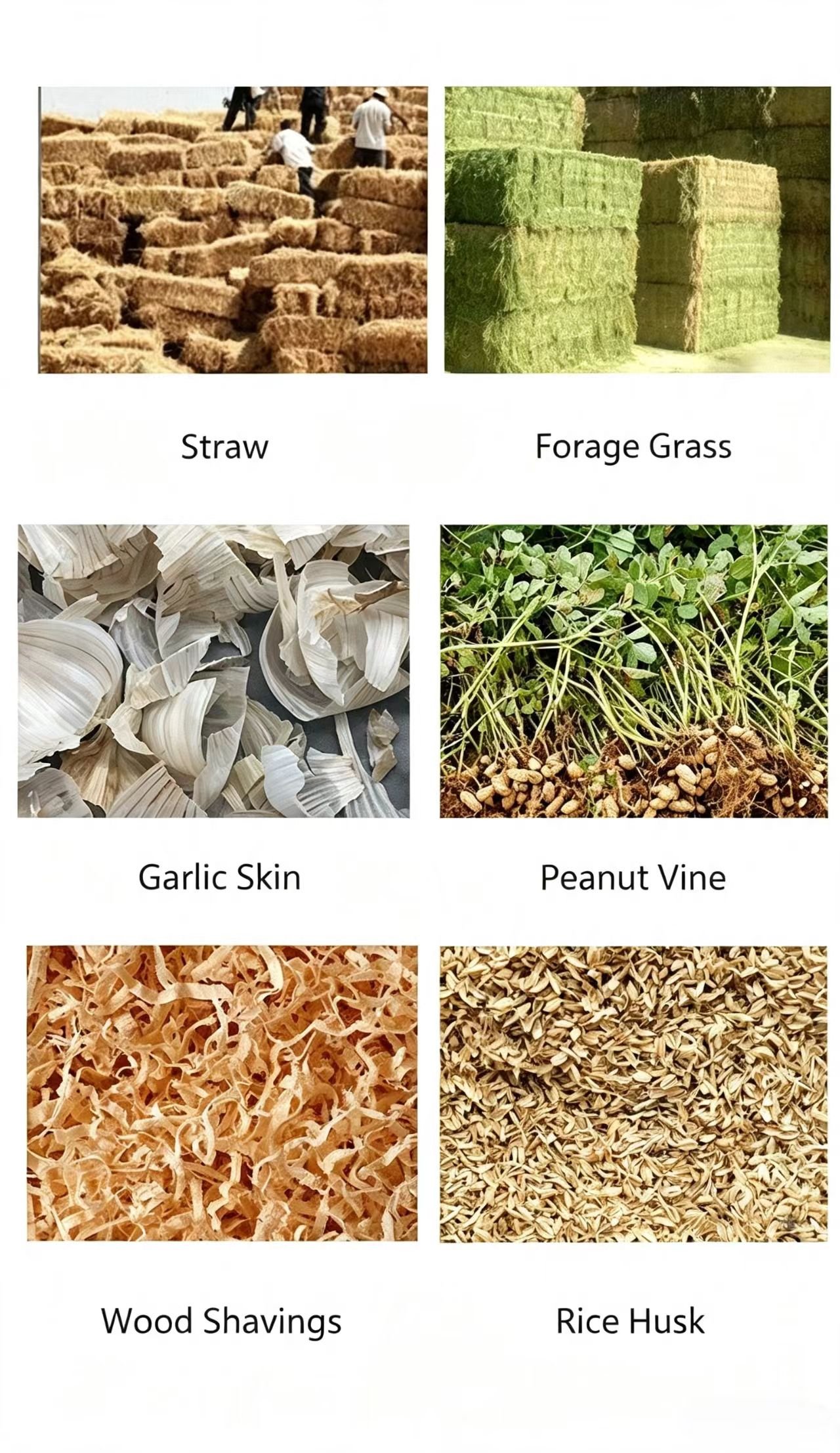 Sunto square silage baler applicable raw materials including straw, forage grass, garlic skin, peanut vine, wood shavings and rice husk