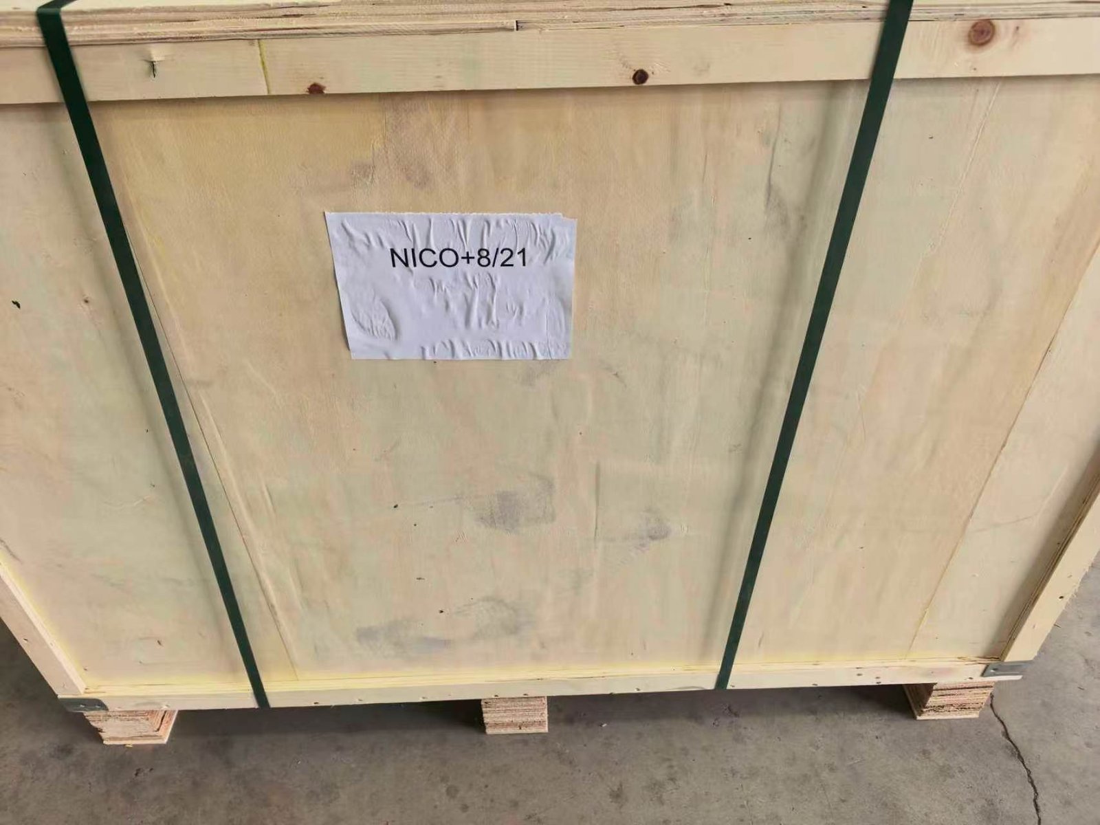 Feed pellet machine packed in wooden export crate strapped for Kenya shipment