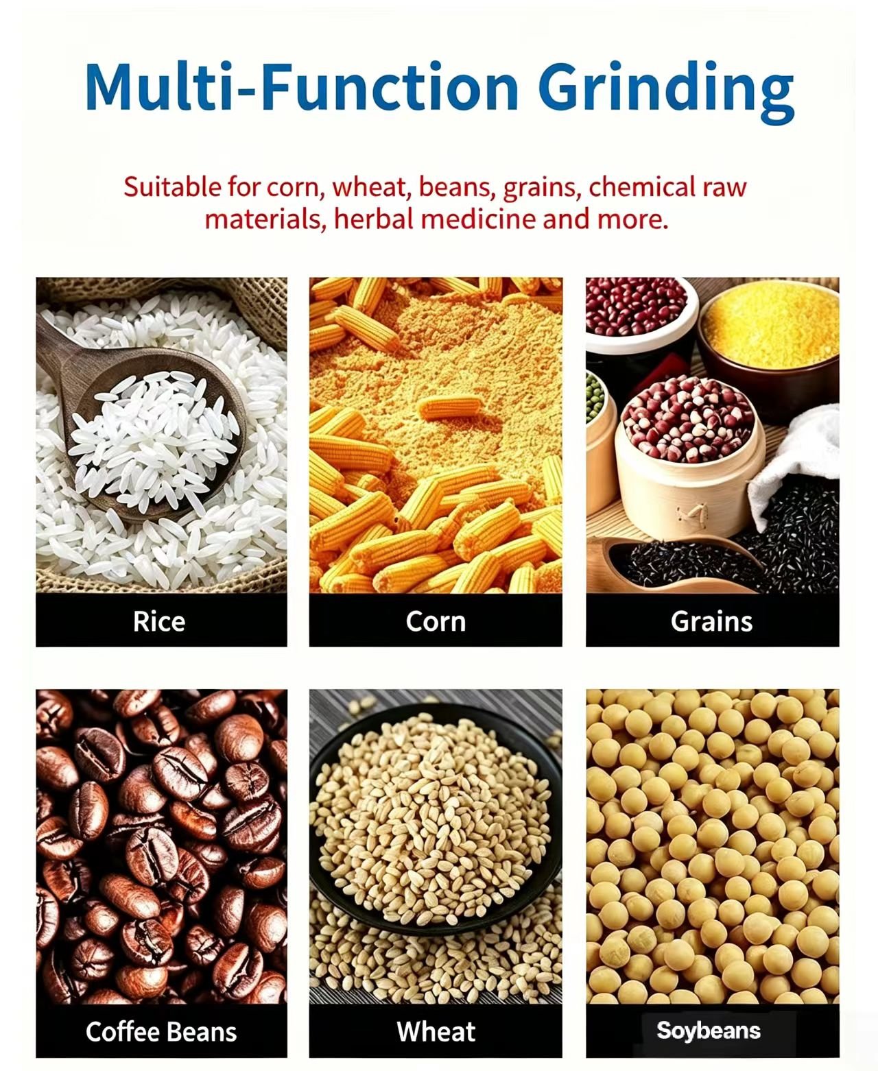 Sunto hammer mill multi-function grinding for rice, corn, grains, coffee beans, wheat and soybeans